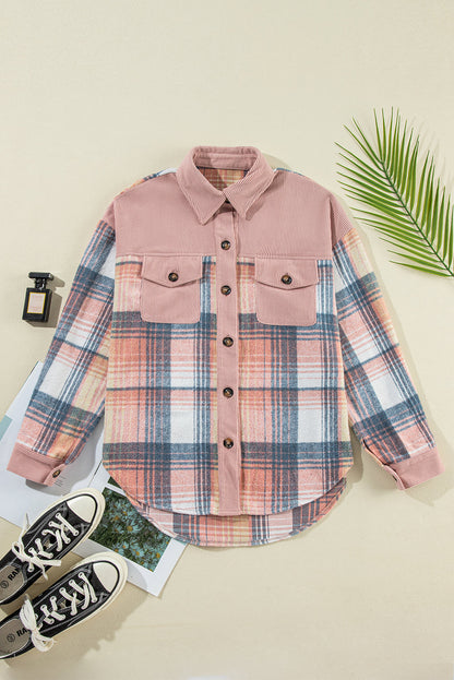 Light Pink Plaid Shacket RTS