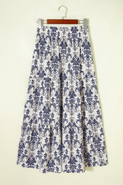 Blue Boho Maxi Skirt