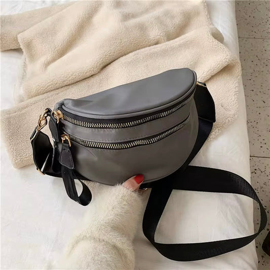 The Roni Nylon Crossbody - Grey + Black - PREORDER