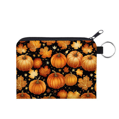 Mini Pouch - Halloween Fall - Pumpkins & Leaves