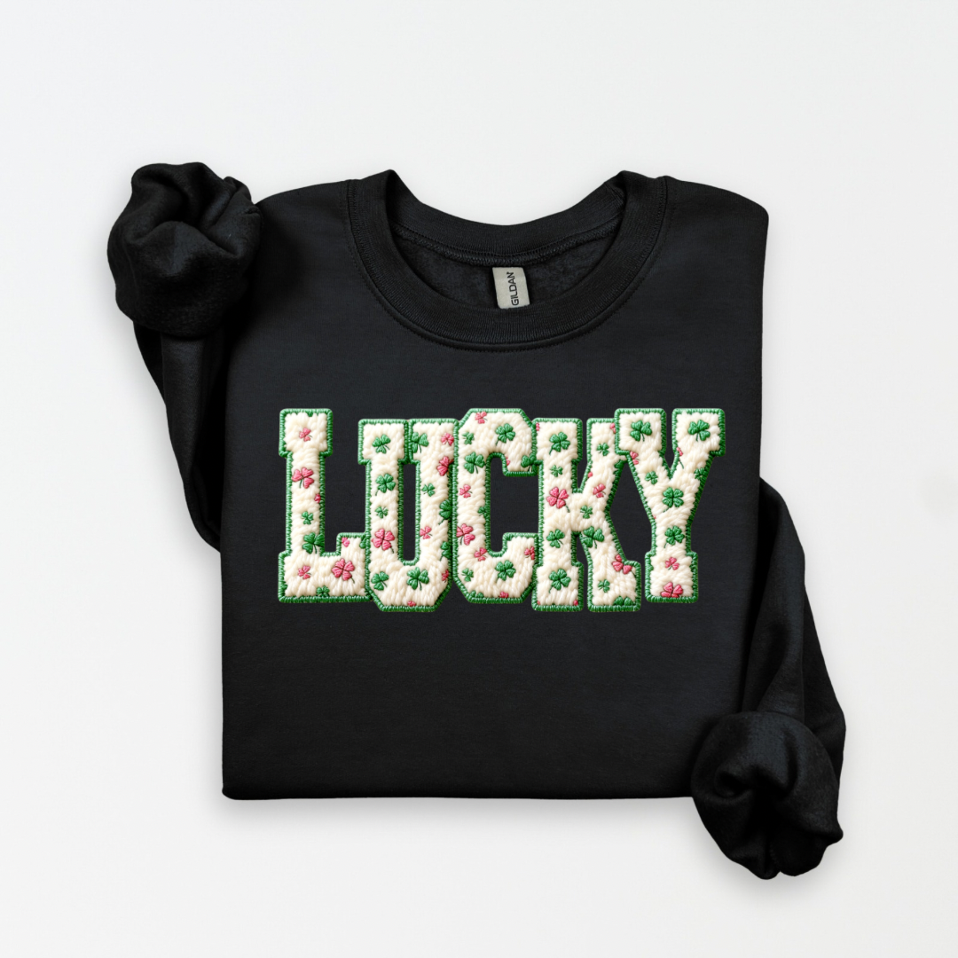 Lucky Faux Quilt Sweatshirt.