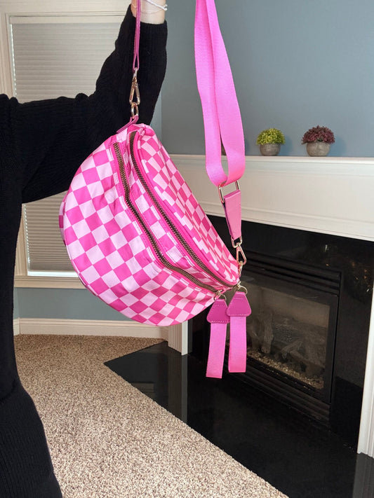 Roni - Nylon Crossbody - Hot Pink