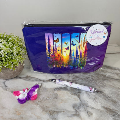 Bundled Set - Butterfly Purple Stripes