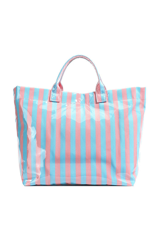 Glossy Striped Large Tote Bag FB