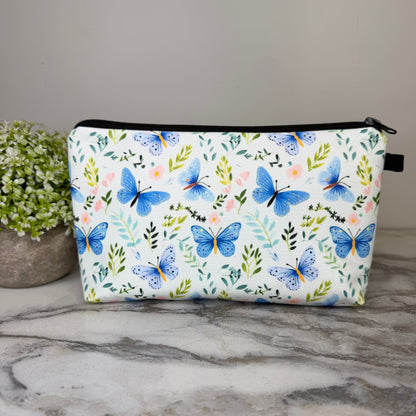Pouch - Butterfly Floral Blue Green