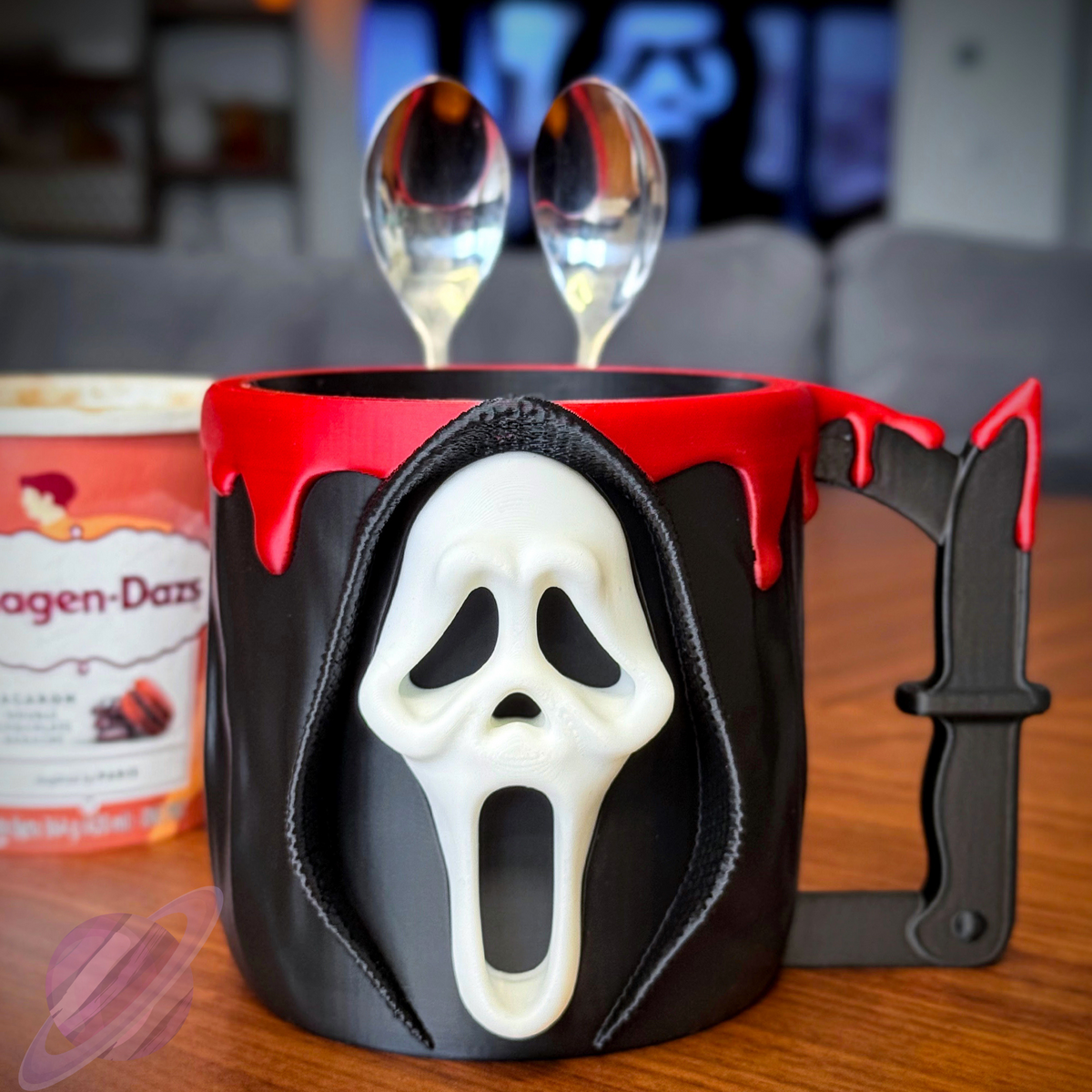 GF HORROR- 3D PRINTED ICE CREAM PINT HOLDER