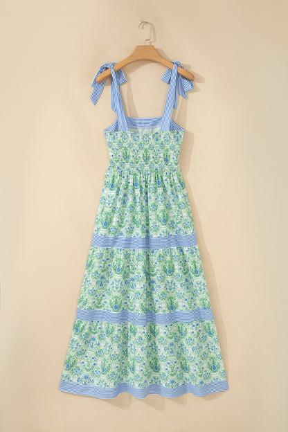 Green Geometric Floral Dress