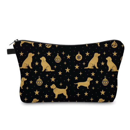 Pouch - Christmas Holiday - Dog Gold Black