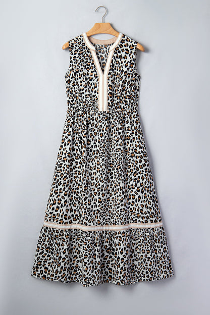 Leopard Sleeveless Midi Dress