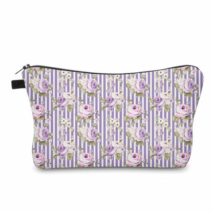Pouch - Floral Lavender Cream Stripe