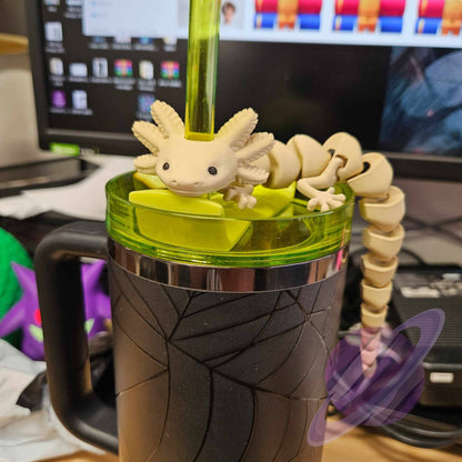 Axolotl- 3D PRINTED STRAW BUDDY