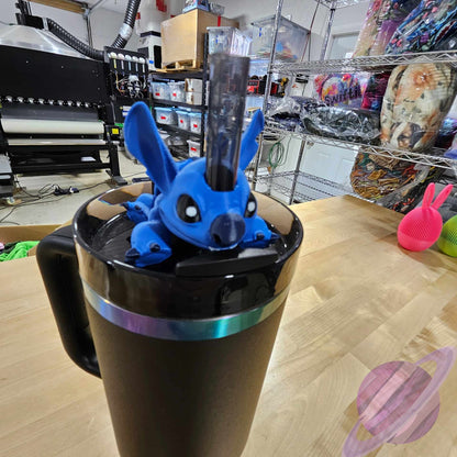 BLUE ALIEN-3D PRINTED STRAW BUDDY