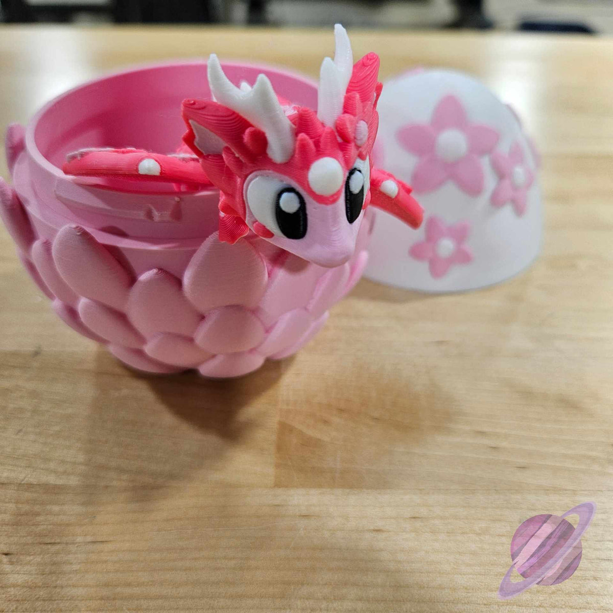3D PRINTED PINK SAKURA DRAGON AND EGG
