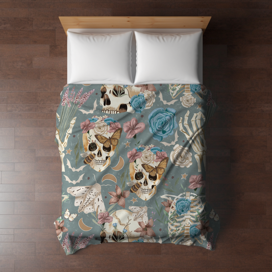 Blanket - Halloween - Skeleton Floral - PREORDER