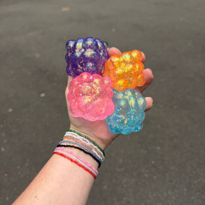 Squishy Toy - Smooth Nine Cube, Glitter