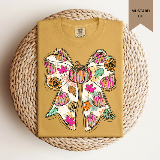 Pumpkin Boho Bow Tee.