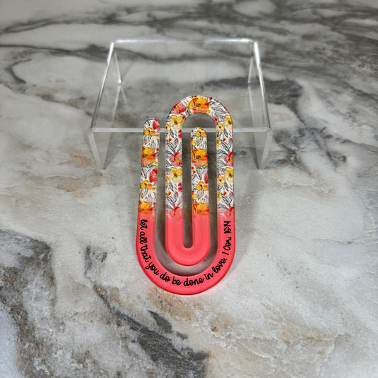 Jumbo Paperclip - Light Pink Religious Floral
