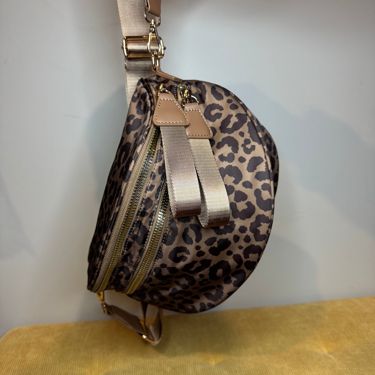 The Roni Nylon Crossbody - Animal Print Chocolate