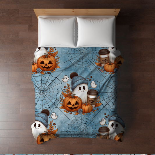 Blanket - Halloween - Fall Pumpkin Ghost - PREORDER