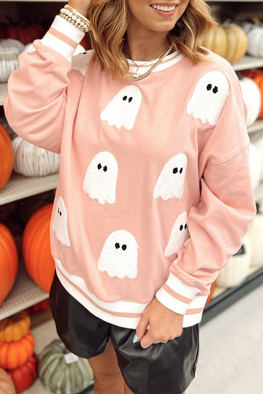 Pink Ghost Trim Sweatshirt FB