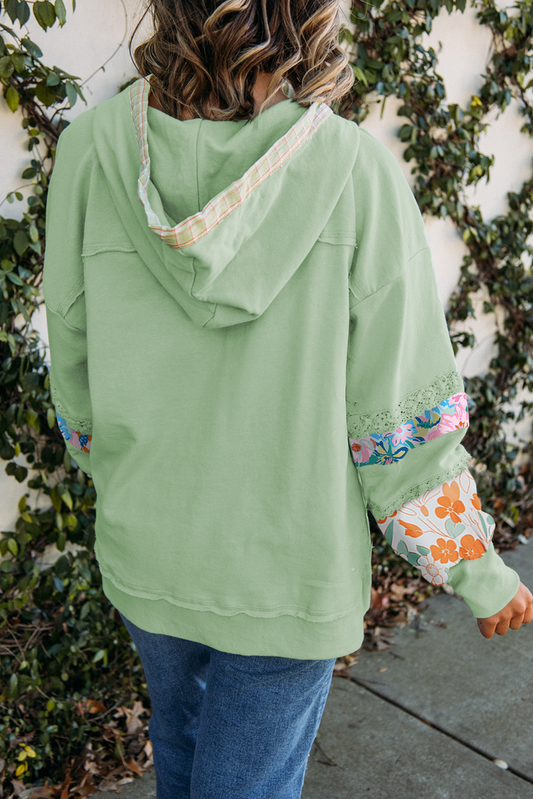 Lace Floral Hooded Pullover August.