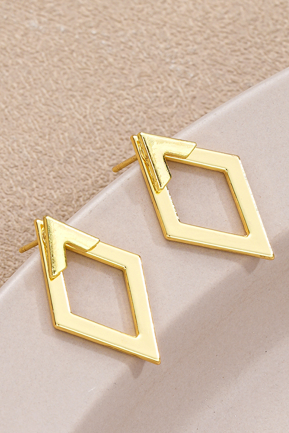 Gold Rhombus Stud Earrings RTS