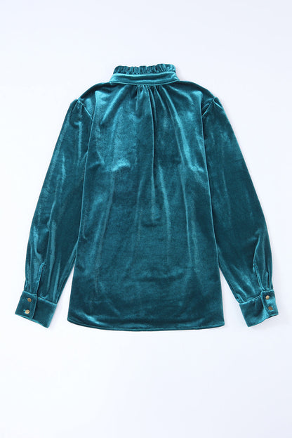 Velvet Frilled Neck Top FB