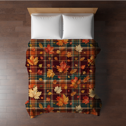 Blanket Halloween #3 - Plaid Leaves - PREORDER ends 7/25