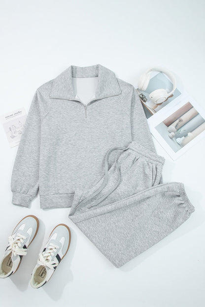 Zip Collar Drawstring Pants Set *two colors* October.