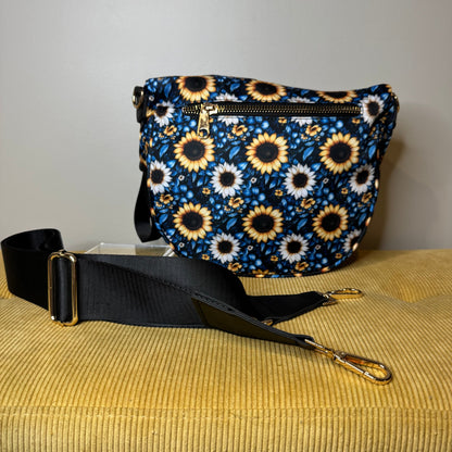 Roni - Nylon Crossbody - Blue Sunflower