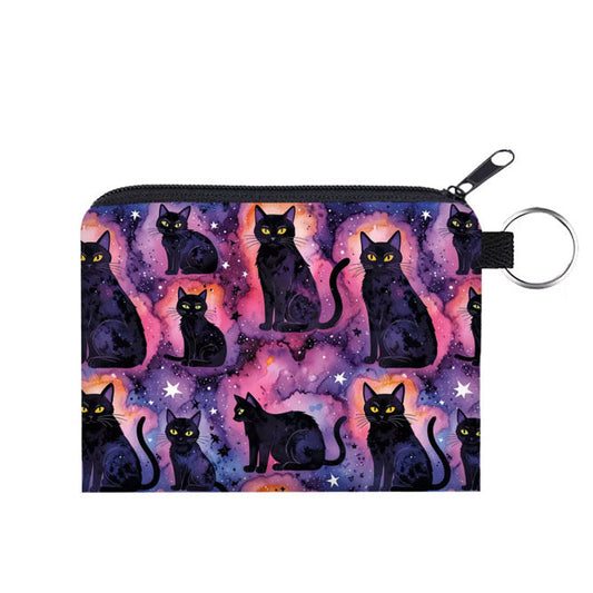 Mini Pouch - Black Cat Galaxy
