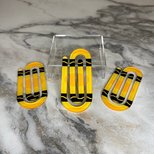 Jumbo Paperclip - Yellow Crayon - PREORDER
