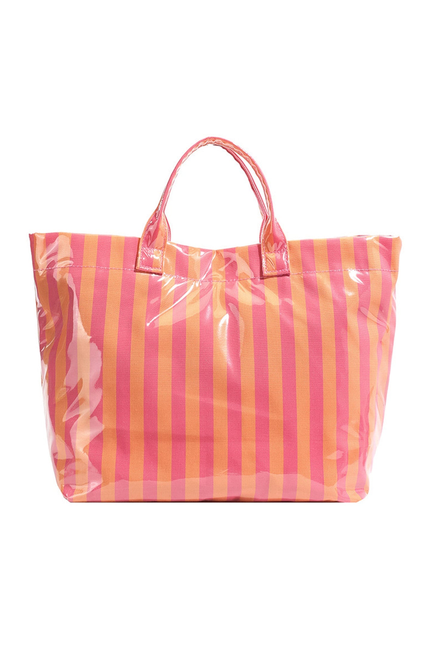 Glossy Striped Large Tote Bag FB