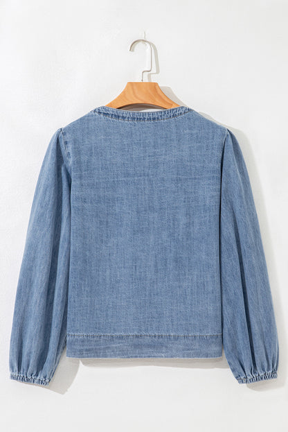 Tied Front Denim Top RTS