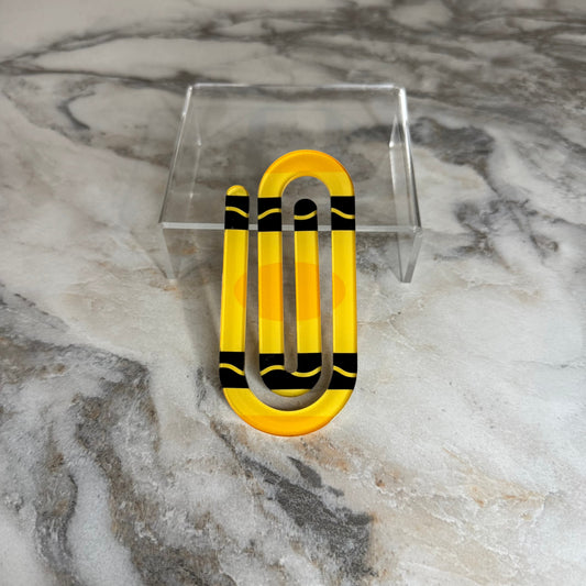 Jumbo Paperclip - Yellow Crayon - PREORDER