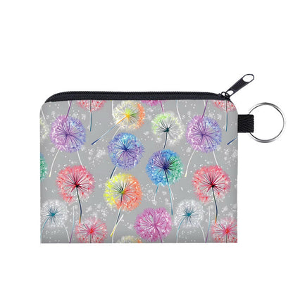 Mini Pouch - Rainbow Dandelion on Grey