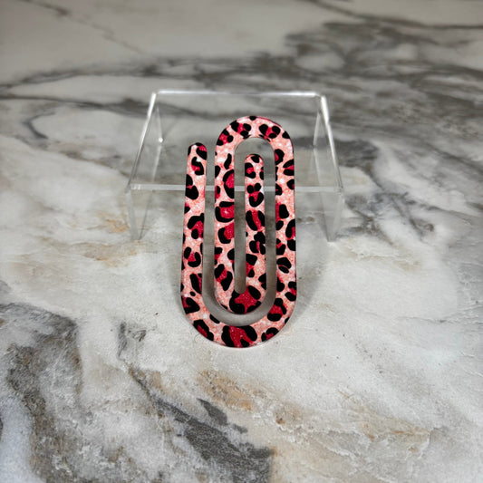 Jumbo Paperclip - Pink Animal Print - PREORDER