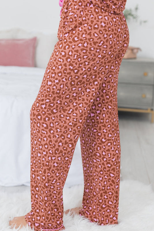 Brown Leopard Print Pajama Set FB