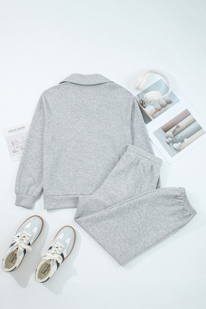 Zip Collar Drawstring Pants Set *two colors* October.