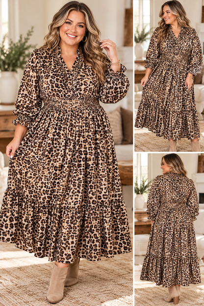 Brown Leopard Plus Dress