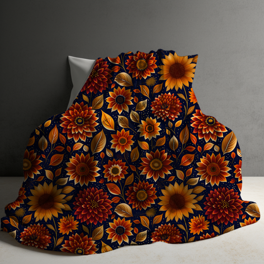 Blanket - Halloween - Moody Crimson Floral - PREORDER