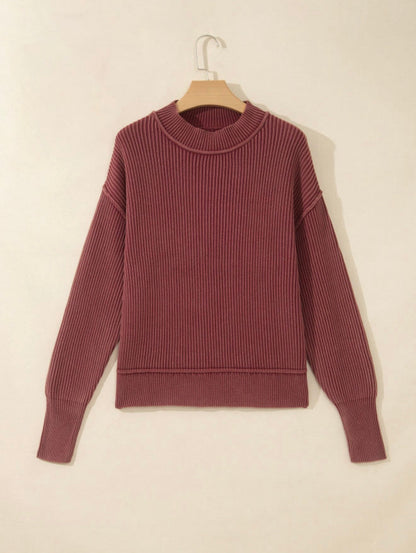 Drop Shoulder Ribbed Sweater