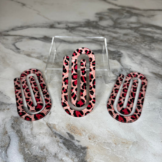 Jumbo Paperclip - Pink Animal Print - PREORDER