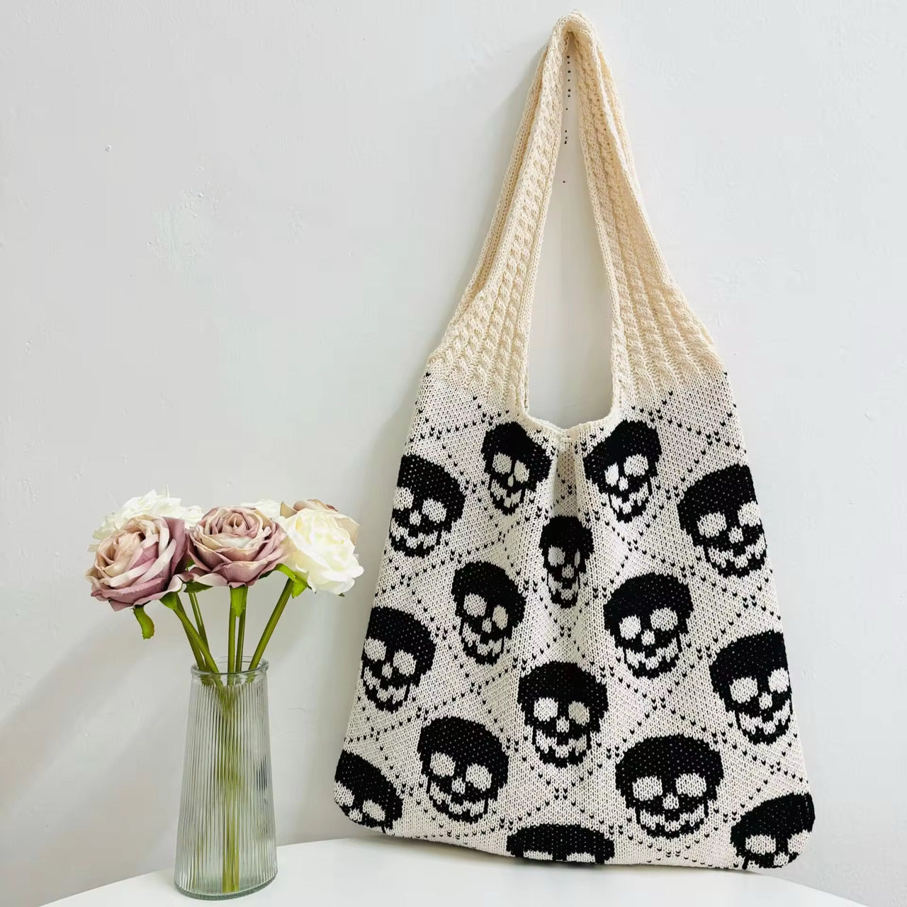 Tote Bag - Knit Sweater - Halloween Skull - PREORDER 8/18-8/21