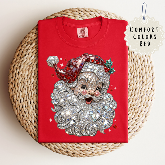 Santa--Rhinestone Tee.