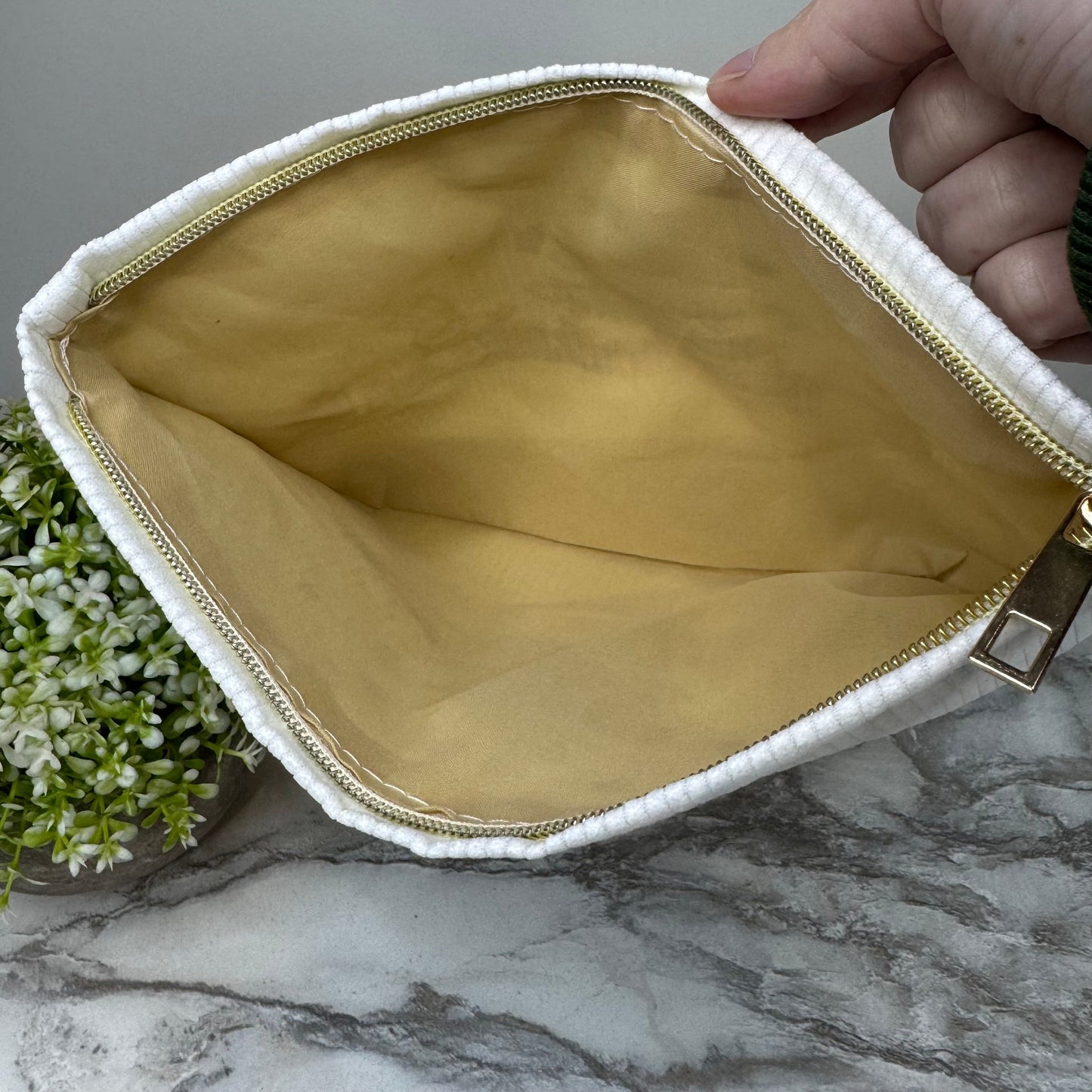 Corduroy Zip Pouch - Christmas Reindeer Red