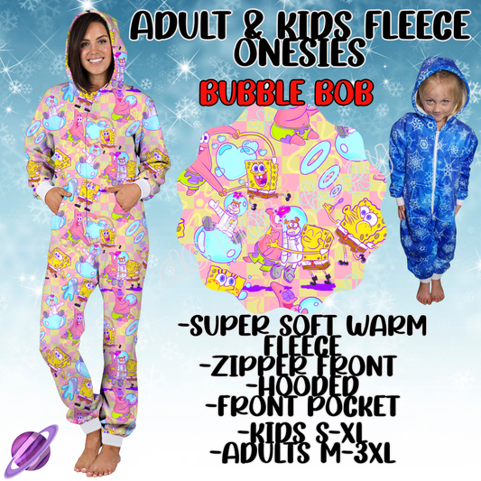 BUBBLE BOB - ADULT & KIDS FLEECE ONESIES CLOSING 9/28