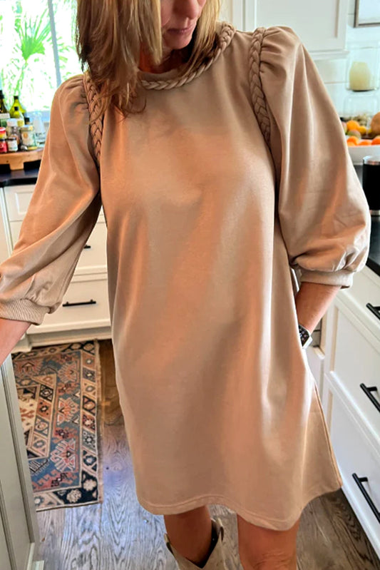 Beige Braided Dress FB