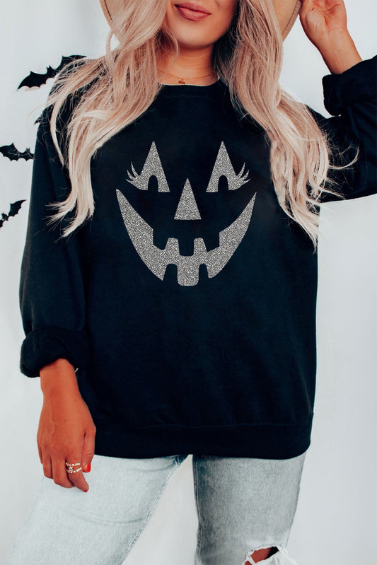 Black Spooky Face Sweatshirt FB