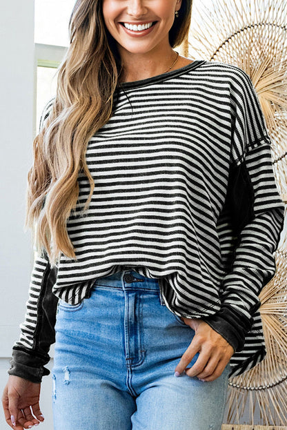 Stripe Thermal Knit Top FB